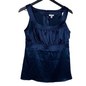 Cache Women's Babydoll Milkmaid Satin 90's Y2k Top Blue Sz M Whimigoth Regency